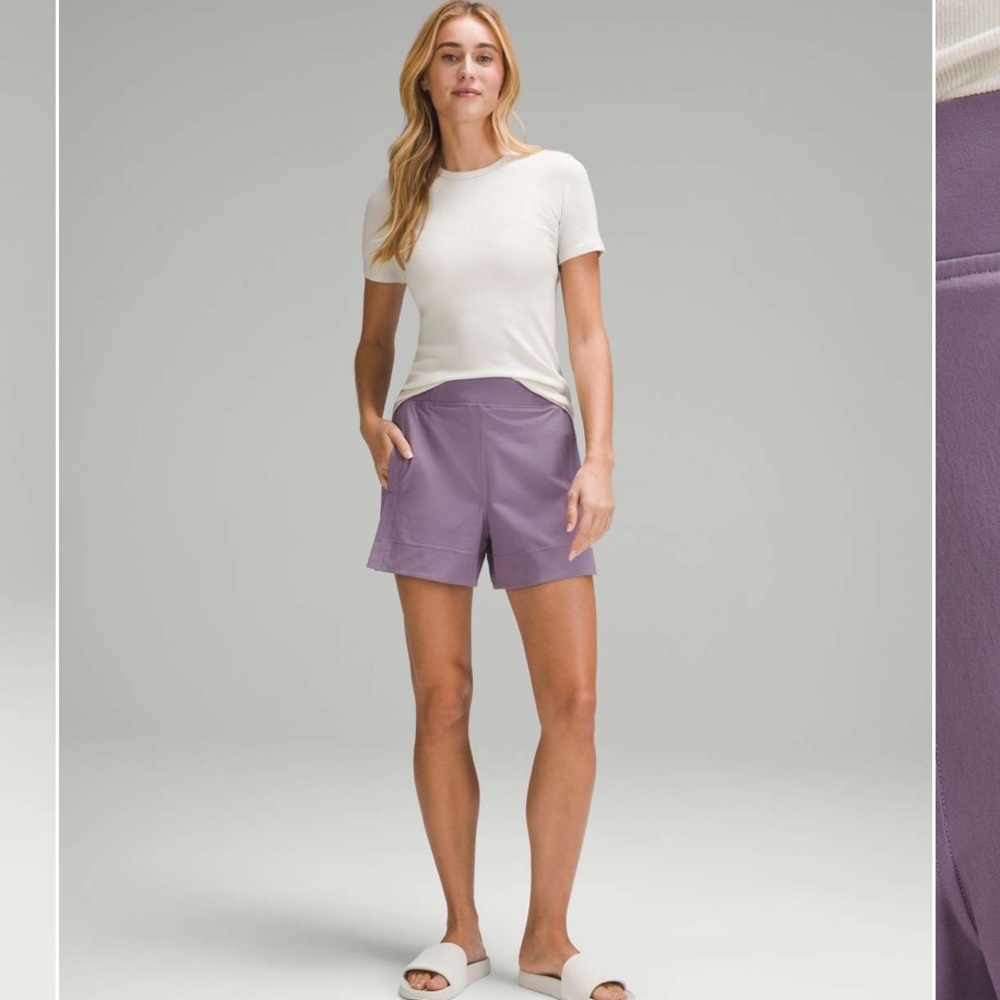 Lululemon Stretch Woven Relaxed-Fit High-Rise Short 4" - Purple Ash / Medium
